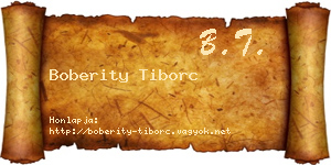 Boberity Tiborc névjegykártya